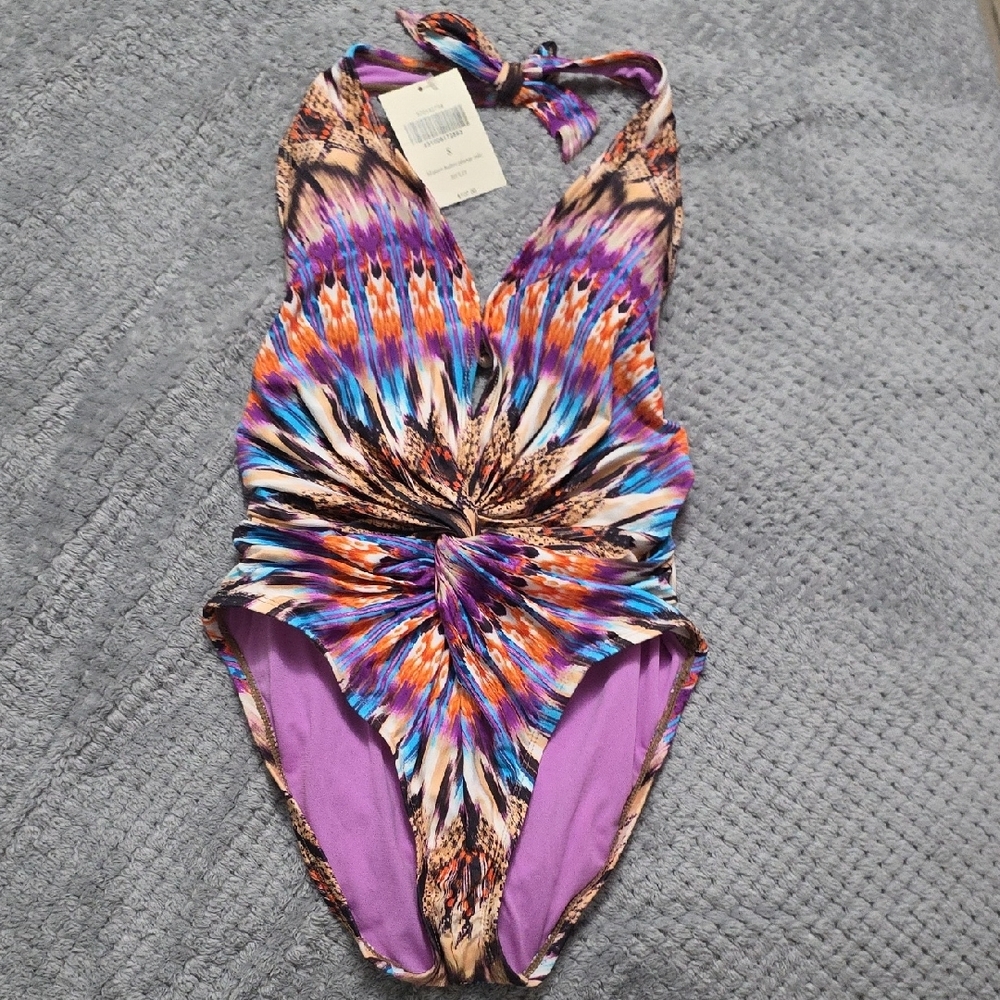 NWT, Women's Plunge Halter One Piece Swimsuit, Small